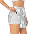 thumbnail image 1 of Picia Rabbit And Star Pattern Women's 2 in 1 Athletic Running Shorts High Waisted Workout Casual Gym Sweat Shorts with Comfy Liner Zipper Pockets-X-Large, 1 of 9