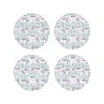 thumbnail image 1 of Picia Rabbit Back View Printed Leather Coasters for Drinks, 4" Drink Coasters Set of 4 for Tabletop Protection, Handmade Luxurious Home Décor and Housewarming Gift -Round Shape, 1 of 6