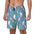 thumbnail image 1 of Picia Rabbit And Balloon pattern Mens Swim Trunks with Compression Liner Stretch Beach Shorts Quick Dry with Zipper Pockets No-Chafing Board Shorts-X-Large, 1 of 9