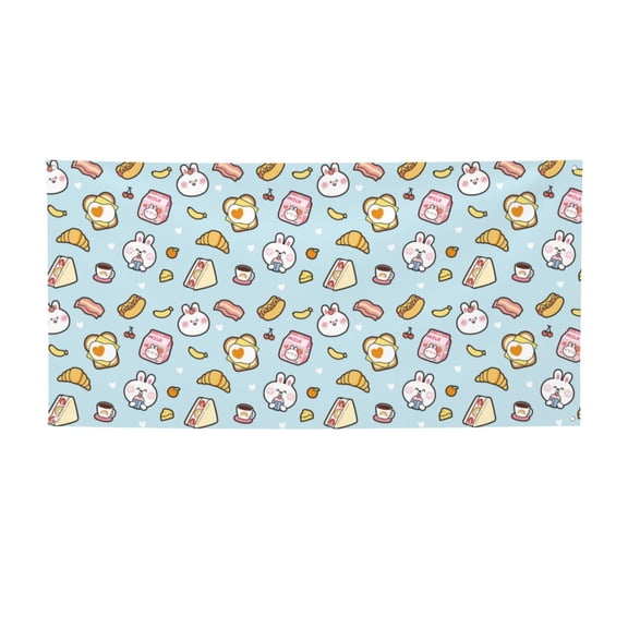 Picia Rabbit Burger Coffee Pattern Party Banner, Festive Decoration, Holiday Banner, Celebration Decor, Event Banner, Reusable Party Banner-Medium