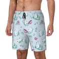 thumbnail image 1 of Picia Rabbit And Butterfly pattern Mens Swim Trunks with Compression Liner Stretch Beach Shorts Quick Dry with Zipper Pockets No-Chafing Board Shorts-Small, 1 of 9
