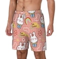 thumbnail image 1 of Picia Rabbit So Cute pattern Mens Swim Trunks with Compression Liner Stretch Beach Shorts Quick Dry with Zipper Pockets No-Chafing Board Shorts-Medium, 1 of 9