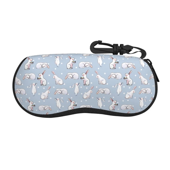 Picia Rabbit Is Eating Carrots Print Sunglasses Case, Eyeglasses Case Protector Large Glasses Case, Key Lock Case Protective Glasses Holder Eyeglasses Cases