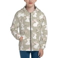 thumbnail image 1 of Picia Rabbit And Flower for Boys Fashion Full-zip Hoodies & Sweatshirts with Kangaroo Pocket,Zip-up Hooded Sweatshirt for Kid, Moisture Wicking & Breathable-Small, 1 of 6