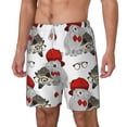 thumbnail image 1 of Picia Rabbit And Hedgehog pattern Mens Swim Trunks with Compression Liner Stretch Beach Shorts Quick Dry with Zipper Pockets No-Chafing Board Shorts-3X-Large, 1 of 9