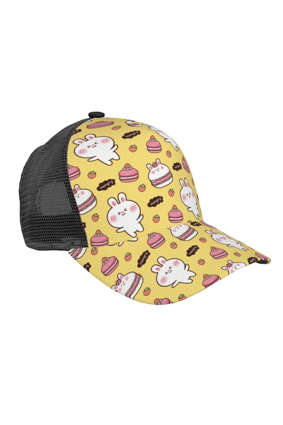 Rabbit Hunger Pattern Trucker Hat,Baseball Cap,Sun Protection Cap,Stylish Headwear,Leisure Cap,Outdoor Sports Cap