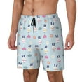 thumbnail image 1 of Picia Rabbit In The Rain pattern Mens Swim Trunks with Compression Liner Stretch Beach Shorts Quick Dry with Zipper Pockets No-Chafing Board Shorts-XX-Large, 1 of 9