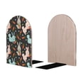 thumbnail image 1 of Picia Rabbit Is Eating Carrots Pattern Wood Bookends for Shelves,Non-slip Bookends, Heavy Duty Wooden Bookend Support,1 Pair, 1 of 8