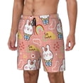 thumbnail image 1 of Picia Rabbit So Cute pattern Mens Swim Trunks with Compression Liner Stretch Beach Shorts Quick Dry with Zipper Pockets No-Chafing Board Shorts-X-Large, 1 of 9