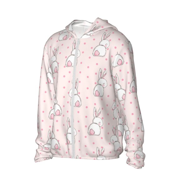 Picia Rabbit Women's Men's UPF 50  Sun Protection Hoodie Shirt Long Sleeve SPF Fishing Outdoor UV Hiking Lightweight Shirts-Large