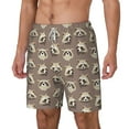thumbnail image 1 of Picia Raccoon pattern Mens Swim Trunks with Compression Liner Stretch Beach Shorts Quick Dry with Zipper Pockets No-Chafing Board Shorts-Large, 1 of 9