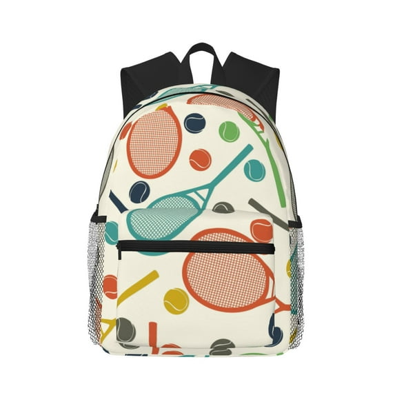 Picia Racket and Tennis Ball Large Capacity Backpack Classic Style Backpack Casual Backpack Water-Resistant School Work Travel Outdoor Backpack