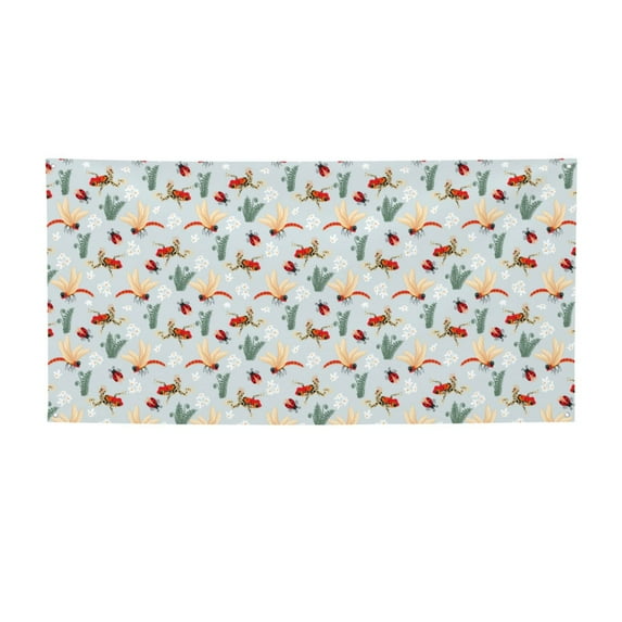 Picia Ragonfly And Ladybug Pattern Party Banner, Festive Decoration, Holiday Banner, Celebration Decor, Event Banner, Reusable Party Banner-Medium