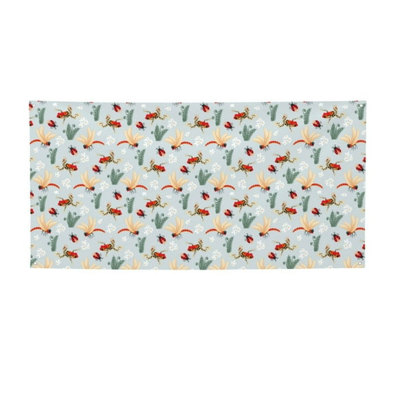 Picia Ragonfly And Ladybug Pattern Party Banner, Festive Decoration, Holiday Banner, Celebration Decor, Event Banner, Reusable Party Banner-Medium