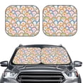 thumbnail image 1 of Picia Rainbow Flowers 2 Piece Car Windshield Sun Shade Foldable | Foldable Sun Shield for Front Window Blocks UV Rays and Keeps Your Vehicle Cool-Large, 1 of 7