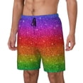 thumbnail image 1 of Picia Rainbow Glitter pattern Mens Swim Trunks with Compression Liner Stretch Beach Shorts Quick Dry with Zipper Pockets No-Chafing Board Shorts-XX-Large, 1 of 9