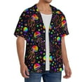 thumbnail image 1 of Picia Rainbow Jellyfishes Men's Linen Shirts Short Sleeve Cuban Beach Shirts Casual Shirts Button Down Shirt for Men Beach Summer Wedding Shirt-Large, 1 of 7