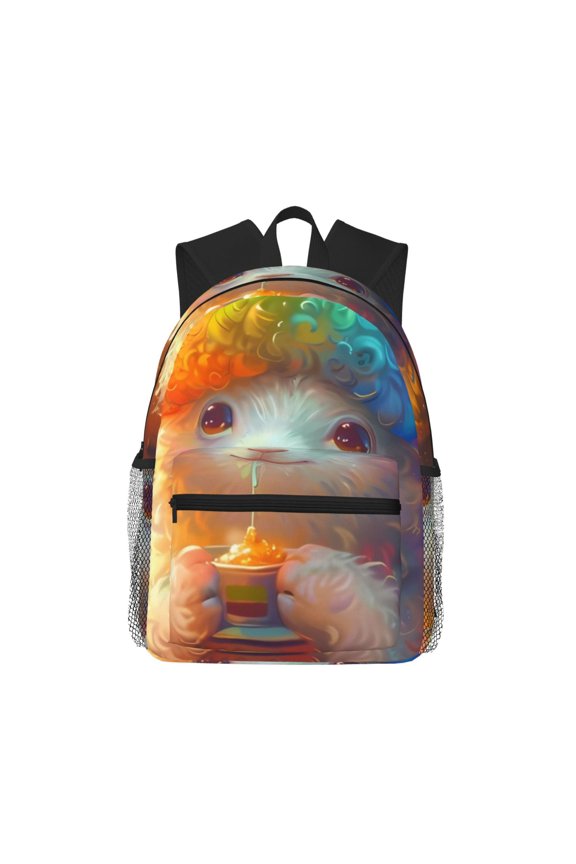Rainbow Lamb Breakfast Large Capacity Backpack Classic Style Backpack Casual Backpack Water-Resistant School Work Travel Outdoor Backpack