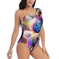 thumbnail image 1 of Picia Rainbow Poodle Urban Street Pattern Women's One Piece Swimsuits,One Shoulder Swimwear Asymmetric ,Ruffle Monokinis Bathing Suits,High Waisted Flattering Bathing Suits-X-Large, 1 of 8