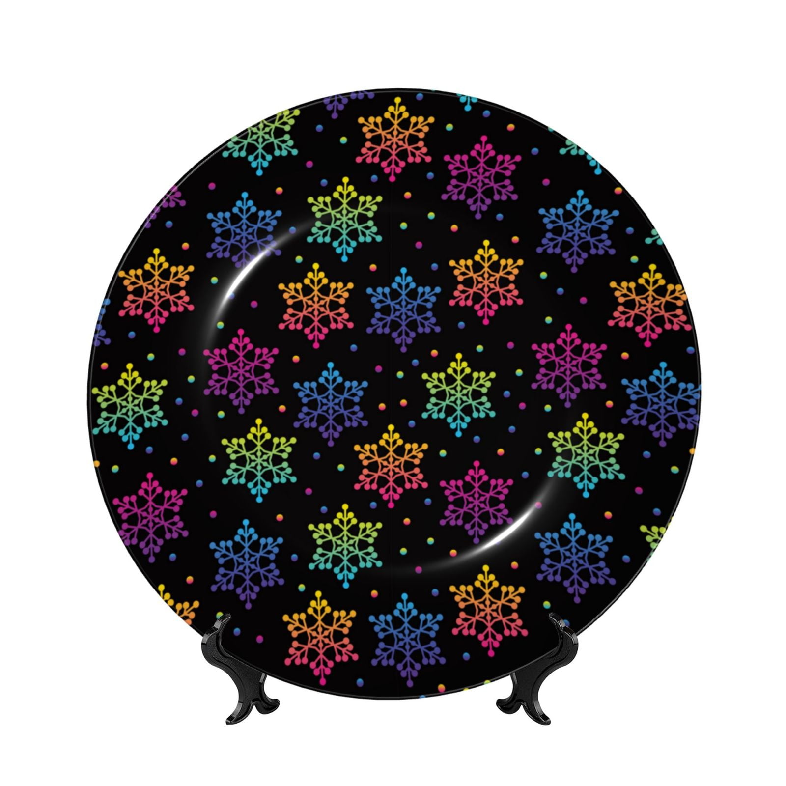 Picia Rainbow Snowflake Pattern Bone China Decorative Plate – Wall ...