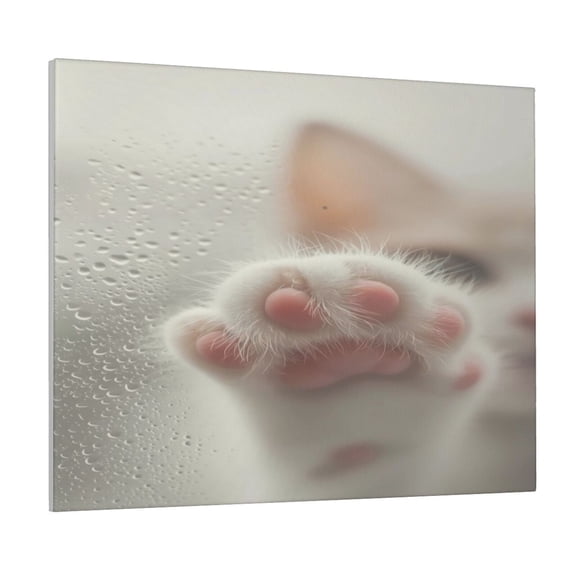 Picia Raindrop Kitten Paw Pattern Decorative Picture – Unique Wall Art, Modern Canvas Print for Trendy Interiors (Horizontal)