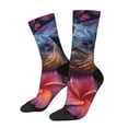 thumbnail image 1 of Picia Realistic Flower Turtle Print Athletic Socks for Men & Women – Cushioned Moisture-Wicking Crew Socks for Sports, Running, and Training, Soft & Breathable Size 5-11, 1 of 6