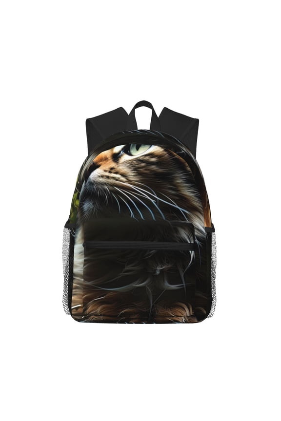 Realistic Style Cute Cat Large Capacity Backpack Classic Style Backpack Casual Backpack Water-Resistant School Work Travel Outdoor Backpack