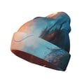 thumbnail image 1 of Picia Red And Blue Sky Dragon Pattern Knitted Beanie Hat for Men and Women , Unisex Winter Warm Stretchy Knit Cap Thick Fisherman Beanies Cuffed Plain Skull Caps, 1 of 6