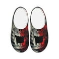 thumbnail image 1 of Picia Red And White Screaming Demon Skull for Women's Lamb-hug Comfy Fleece House Slippers Memory Foam, Slip-on House Shoes Indoor Outdoor-40/41, 1 of 7