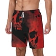 thumbnail image 1 of Picia Red And Black Abstract Skull pattern Mens Swim Trunks with Compression Liner Stretch Beach Shorts Quick Dry with Zipper Pockets No-Chafing Board Shorts-Large, 1 of 9