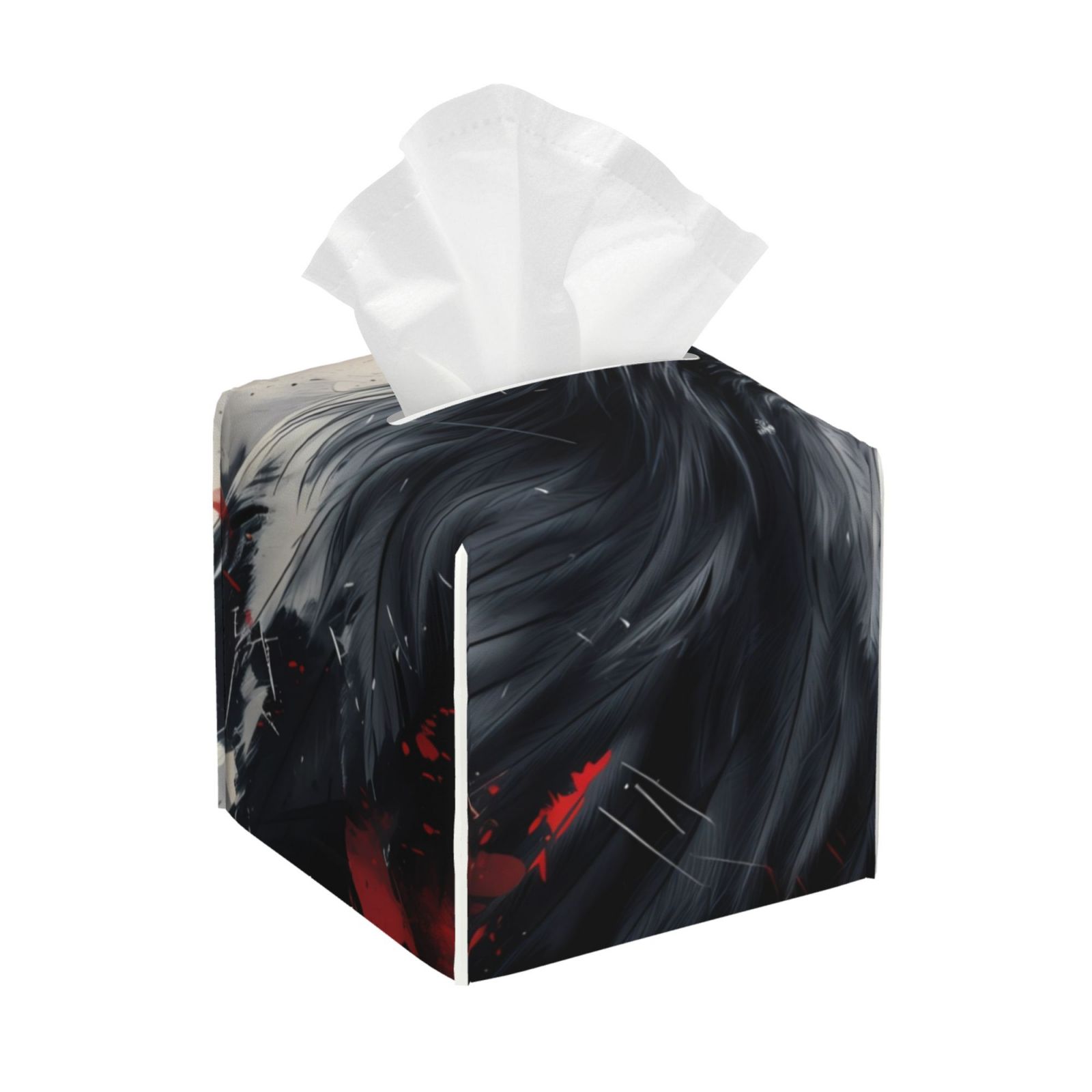 Picia Red Black Ink Style Bald Eagle Pattern Tissue Box Cover,PVC ...