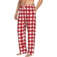 thumbnail image 1 of Picia Red Checkboard Mens Soft Woven Cotton Elastic Waistband Sleep Pajama Pant Lounge Sleep Pant With Pockets And Drawstring-X-Large, 1 of 9