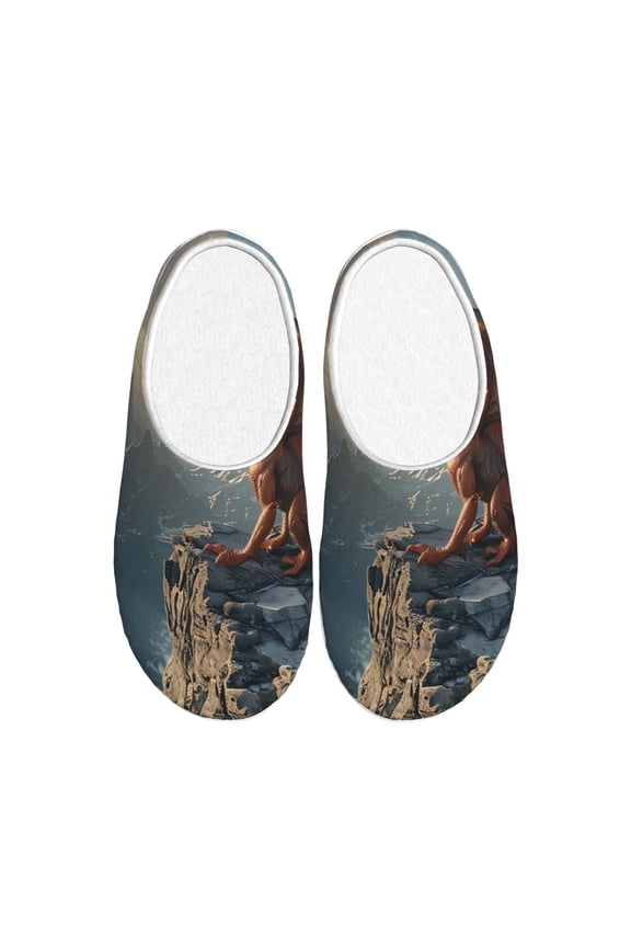 Red Dragon Mountain Sunrise for Women's Lamb-hug Comfy Fleece House Slippers Memory Foam, Slip-on House Shoes Indoor Outdoor-39/40