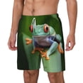 thumbnail image 1 of Picia Red-Eyed Tree Frog pattern Mens Swim Trunks with Compression Liner Stretch Beach Shorts Quick Dry with Zipper Pockets No-Chafing Board Shorts-XX-Large, 1 of 9