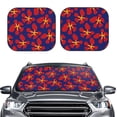 thumbnail image 1 of Picia Red Floral 2 Piece Car Windshield Sun Shade Foldable | Foldable Sun Shield for Front Window Blocks UV Rays and Keeps Your Vehicle Cool-Large, 1 of 7