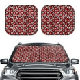 thumbnail image 1 of Picia Red Floral 2 Piece Car Windshield Sun Shade Foldable | Foldable Sun Shield for Front Window Blocks UV Rays and Keeps Your Vehicle Cool-Large, 1 of 7