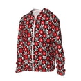 thumbnail image 1 of Picia Red Floral Women's Men's UPF 50+ Sun Protection Hoodie Shirt Long Sleeve SPF Fishing Outdoor UV Hiking Lightweight Shirts-Medium, 1 of 9