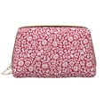 thumbnail image 1 of Picia Red Flowers Print Leather Makeup Bag Make Up Bag Travel Toiletry Bag for Her Girlfriend Teacher Teen Girl Gifts, 1 of 8