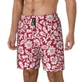 thumbnail image 1 of Picia Red Flowers pattern Mens Swim Trunks with Compression Liner Stretch Beach Shorts Quick Dry with Zipper Pockets No-Chafing Board Shorts-Small, 1 of 9