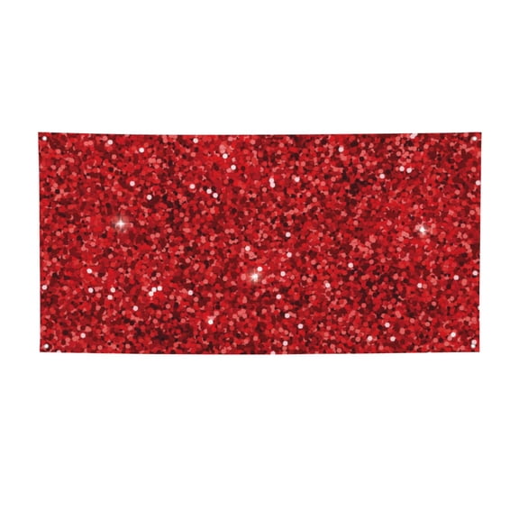 Picia Red Glitter Pattern Party Banner, Festive Decoration, Holiday Banner, Celebration Decor, Event Banner, Reusable Party Banner-Small