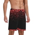 thumbnail image 1 of Picia Red Glitter1 Pajama Shorts for Men, Men's Pajama Bottoms, Sleepwear,Short Pajama Pants-XX-Large, 1 of 9