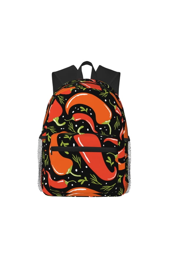 Red Hot Chili Large Capacity Backpack Classic Style Backpack Casual Backpack Water-Resistant School Work Travel Outdoor Backpack