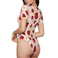 thumbnail image 1 of Picia Red Ladybug Womens One Piece Swimsuits Modest Tummy Control Bathing Suits Lace Up Slimming Swim Suit-Small, 1 of 9