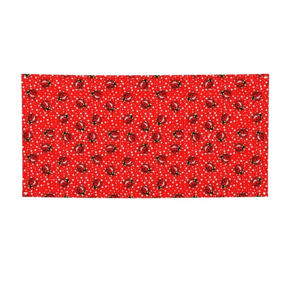 Picia Red Ladybugs On White Dotted Pattern Party Banner, Festive Decoration, Holiday Banner, Celebration Decor, Event Banner, Reusable Party Banner-Small