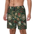 thumbnail image 1 of Picia Red Leaves pattern Mens Swim Trunks with Compression Liner Stretch Beach Shorts Quick Dry with Zipper Pockets No-Chafing Board Shorts-, 1 of 9