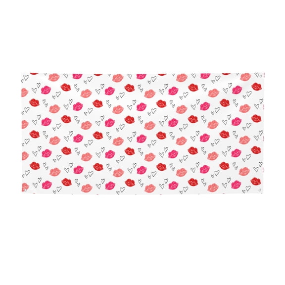 Picia Red Lips 1 Pattern Party Banner, Festive Decoration, Holiday Banner, Celebration Decor, Event Banner, Reusable Party Banner-Small