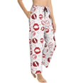 thumbnail image 1 of Picia Red Lips Womens Soft Woven Cotton Elastic Waistband Sleep Pajama Pant Lounge Sleep Pant With Pockets And Drawstring-X-Large, 1 of 9