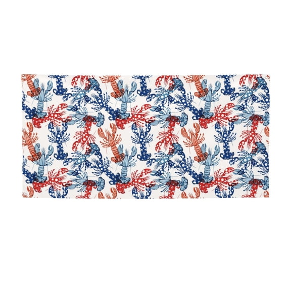 Picia Red Lobster Pattern Party Banner, Festive Decoration, Holiday Banner, Celebration Decor, Event Banner, Reusable Party Banner-Medium