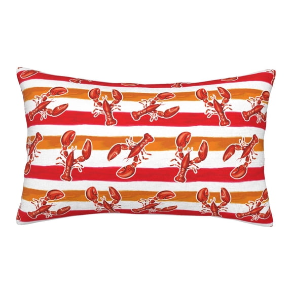 Picia Red Lobster Pattern Plush Pillow Case – Soft and Cozy Cushion Cover, Hypoallergenic Throw Pillow Case for Home Decor-16"x24"