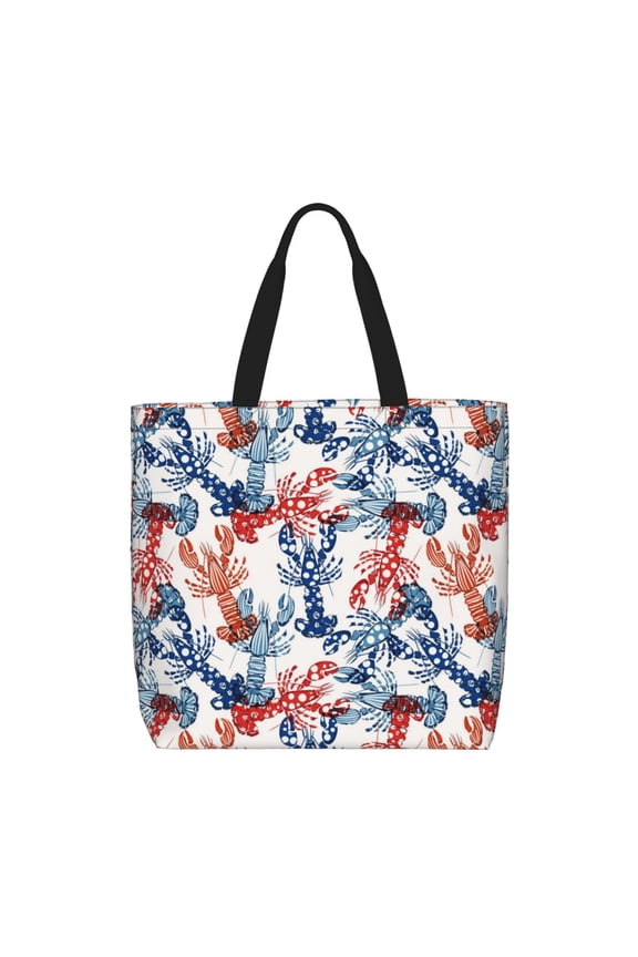 Red Lobster for Tote Bag for Women with Zipper, Gym Tote with Compartments, Laptop Work Tote Nurse Dance Yoga Bag for Sport, Travel